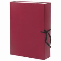 Короб архивный А4 (240х330 мм), 70 мм, 2 завязки, бумвинил, до 600 листов, бордовый, BRAUBERG