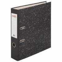Папка-регистратор STAFF "Basic" БЮДЖЕТ с мраморным покрытием, 70 мм, без уголка, черный корешок