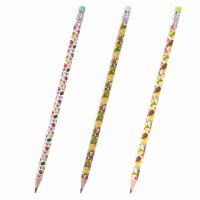 Карандаш чернографитный ЮНЛАНДИЯ "ФРУКТЫ", 1 шт., HB, с ластиком, корпус ассорти