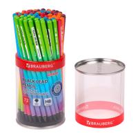 Карандаш чернографитный BRAUBERG "Grade", 1 шт., HB, корпус ассорти