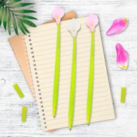 Ручка фигурная шариковая ЮНЛАНДИЯ "Цветок", силиконовый корпус, ассорти, СИНЯЯ, пишущий узел 0,7 мм