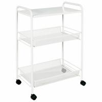 Этажерка офисно-бытовая "Ладья-33КС", 650х450х300 мм, 2 яруса + столик, металл, белая, Э 356 Б