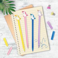 Ручка с топпером шариковая ЮНЛАНДИЯ "Единорог", корпус ассорти, СИНЯЯ, пишущий узел 0,7 мм