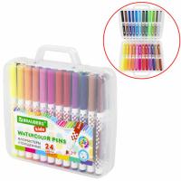 Фломастеры в портфельчике утолщенные 24 цвета, вентилируемый колпачок, BRAUBERG KIDS