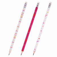 Карандаш чернографитный ЮНЛАНДИЯ "ГЕОМЕТРИЯ", 1 шт., HB, с ластиком, корпус ассорти