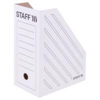 Лоток вертикальный для бумаг (260х320 мм), увеличенная ширина 150 мм, до 1400 листов, микрогофрокартон, STAFF, БЕЛЫЙ