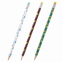 Карандаш чернографитный ЮНЛАНДИЯ "МОНСТРИКИ", 1 шт., HB, с ластиком, корпус ассорти