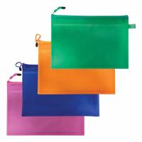 Папка-конверт на молнии А4 (335х243 мм), 2 отделения, ПВХ, BRAUBERG "Energy", ассорти