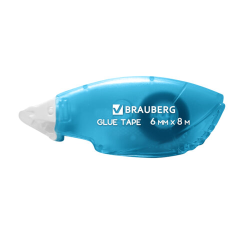 Клей-лента BRAUBERG STANDARD, 6 мм х 8 м, корпус матовый голубой, блистер, 273027 Клей-лента BRAUBERG STANDARD, 6 мм х 8 м, корпус матовый голубой, блистер, 273027