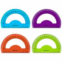Транспортир 10 см BRAUBERG "FRUITY", 180 градусов, пластик, тонированный, ассорти