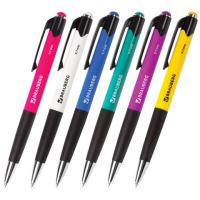 Ручка шариковая автоматическая с грипом BRAUBERG "Concept", СИНЯЯ, корпус ассорти, узел 0,7 мм, линия письма 0,35 мм