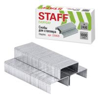 Скобы для степлера №24/6, 1000 штук, STAFF "EVERYDAY", до 30 листов