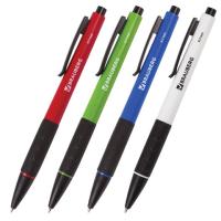 Ручка шариковая автоматическая с грипом BRAUBERG "Klasse", СИНЯЯ, корпус ассорти, узел 0,7 мм, линия письма 0,35 мм