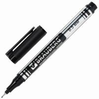 Маркер для CD и DVD BRAUBERG, ЧЕРНЫЙ, супертонкий металлический наконечник, 0,5 мм