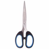 Ножницы BRAUBERG "Classic+", 160 мм, черно-синие, классической формы, резиновые вставки