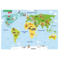 Настольное покрытие BRAUBERG KIDS, А3+, пластик, 46x33 см, "Кот-энтузиаст изучает Мир"