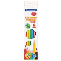 Карандаши цветные BRAUBERG PREMIUM, 6 цветов, шестигранные, грифель 3 мм