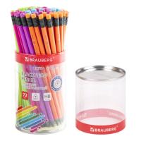Карандаш чернографитный BRAUBERG "ULTRA COLOR", 1 шт., HB, с ластиком, пластиковый