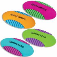 Ластик BRAUBERG "Mix S", 58х33х13 мм, цвет ассорти
