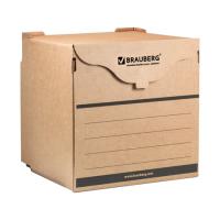 Короб архивный (330х310х340 мм) фронтальная загрузка для регистраторов/накопителей, липучка, гофрокартон, BRAUBERG
