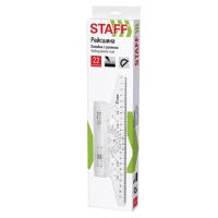 Линейка с роликом (рейсшина) 22 см, металлический ролик, картонная коробка, STAFF