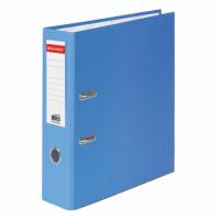 Папка-регистратор BRAUBERG с покрытием из ПВХ, 80 мм, с уголком, голубая (удвоенный срок службы)