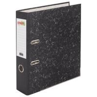 Папка-регистратор STAFF "EVERYDAY" с мраморным покрытием, 70 мм, с уголком, черный корешок