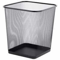 Корзина для бумаг квадратная 17 литров, BRAUBERG "Germanium", металл, черная