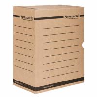 Короб архивный с клапаном А4 (260х325 мм), 150 мм, до 1400 листов, плотный, микрогофрокартон, BRAUBERG
