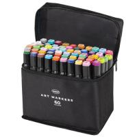 Маркеры для скетчинга двусторонние, НАБОР 60 шт., текстильный чехол, WBZ (ВБЗ)