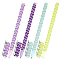 Ручка шариковая BRAUBERG SOFT TOUCH STICK "GEOMETRIC", СИНЯЯ, мягкое покрытие, корпус ассорти, узел 0,7 мм