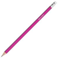 Карандаш чернографитный BRAUBERG, 1 шт., "Alderida", НВ, трехгранный, с ластиком, корпус розовый, заточенный