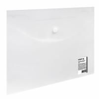 Папка-конверт с кнопкой МАЛОГО ФОРМАТА (240х190 мм), А5, матовая, прозрачная, 0,15 мм, STAFF