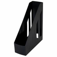 Лоток вертикальный для бумаг BRAUBERG "Contract" (260х85х300 мм), отверстия на торцах, черный