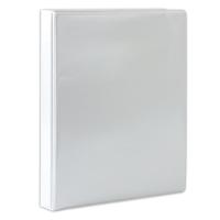 Папка на 4 кольцах с передним прозрачным карманом BRAUBERG, 35 мм, картон/ПВХ, белая, до 250 листов
