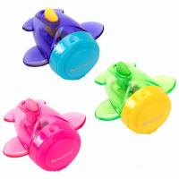 Точилка BRAUBERG "JET", 3 угла заточки, пластиковая с контейнером, ассорти