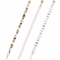 Карандаш чернографитный ПИФАГОР "ЭНИКИ-БЕНИКИ", 1 шт., HB, с ластиком, корпус ассорти