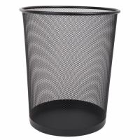 Корзина для бумаг БОЛЬШАЯ, 20 л, металлическая, черная, BRAUBERG "Germanium"