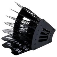 Лоток для бумаг веерный BRAUBERG "Basic" 7-ми секционный, 6 отделений, сетчатый, черный