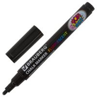 Маркер меловой "POP-ART" ЧЕРНЫЙ, 3,5 мм, стираемый, для гладких поверхностей, BRAUBERG