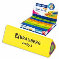 Ластик BRAUBERG "Fruity S", 44х15х15 мм, цвет ассорти, треугольный