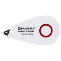 Корректирующая лента BRAUBERG SUPER, 5 мм х 16 м, корпус белый, блистер