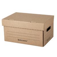 Короб архивный "Делопроизводство" (235х325х180 мм), с крышкой, гофрокартон, BRAUBERG