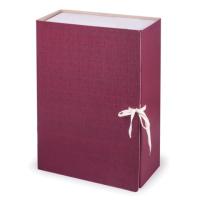 Короб архивный (240х330 мм), 120 мм, 2 завязки, бумвинил, до 1000 листов, бордовый, STAFF