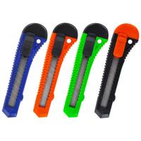 Нож канцелярский 18 мм STAFF "Basic" фиксатор, цвет корпуса ассорти, упаковка с европодвесом