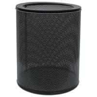 Урна-корзина металлическая для мусора 16 литров, перфорированная, черная, оцинкованная сталь, ТИТАН.