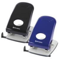 Дырокол металлический BRAUBERG "Style", до 50 листов, ассорти (синий/черный)