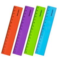 Линейка пластиковая 15 см BRAUBERG "FRUITY", тонированная, ассорти