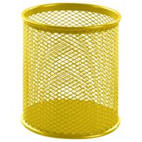 Подставка-органайзер BRAUBERG "Germanium", металлическая, круглое основание,100х89 мм, желтая