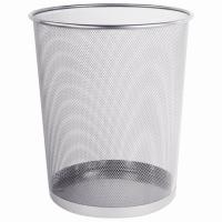 Корзина для бумаг, БОЛЬШАЯ, 20 л, металлическая, серебристая, BRAUBERG "Germanium"